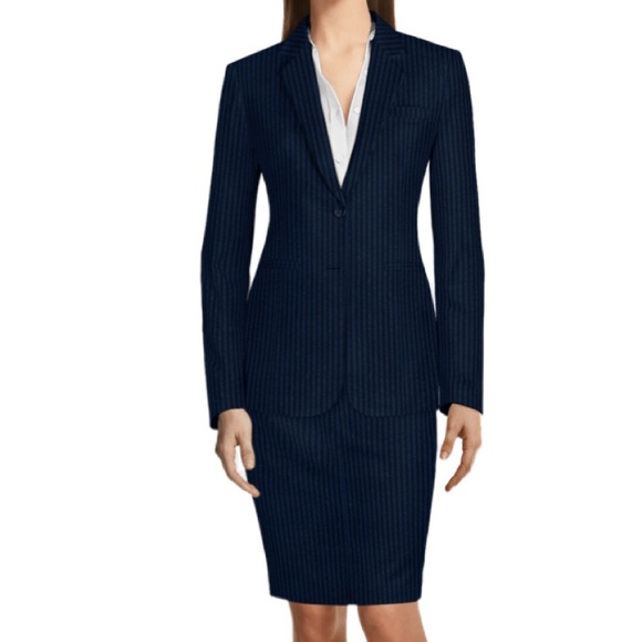 Tahari ASL Jackets & Blazers - Navy Tahiti Arthur Levine Pinstripe Women’s Blazer and Skirt Suit